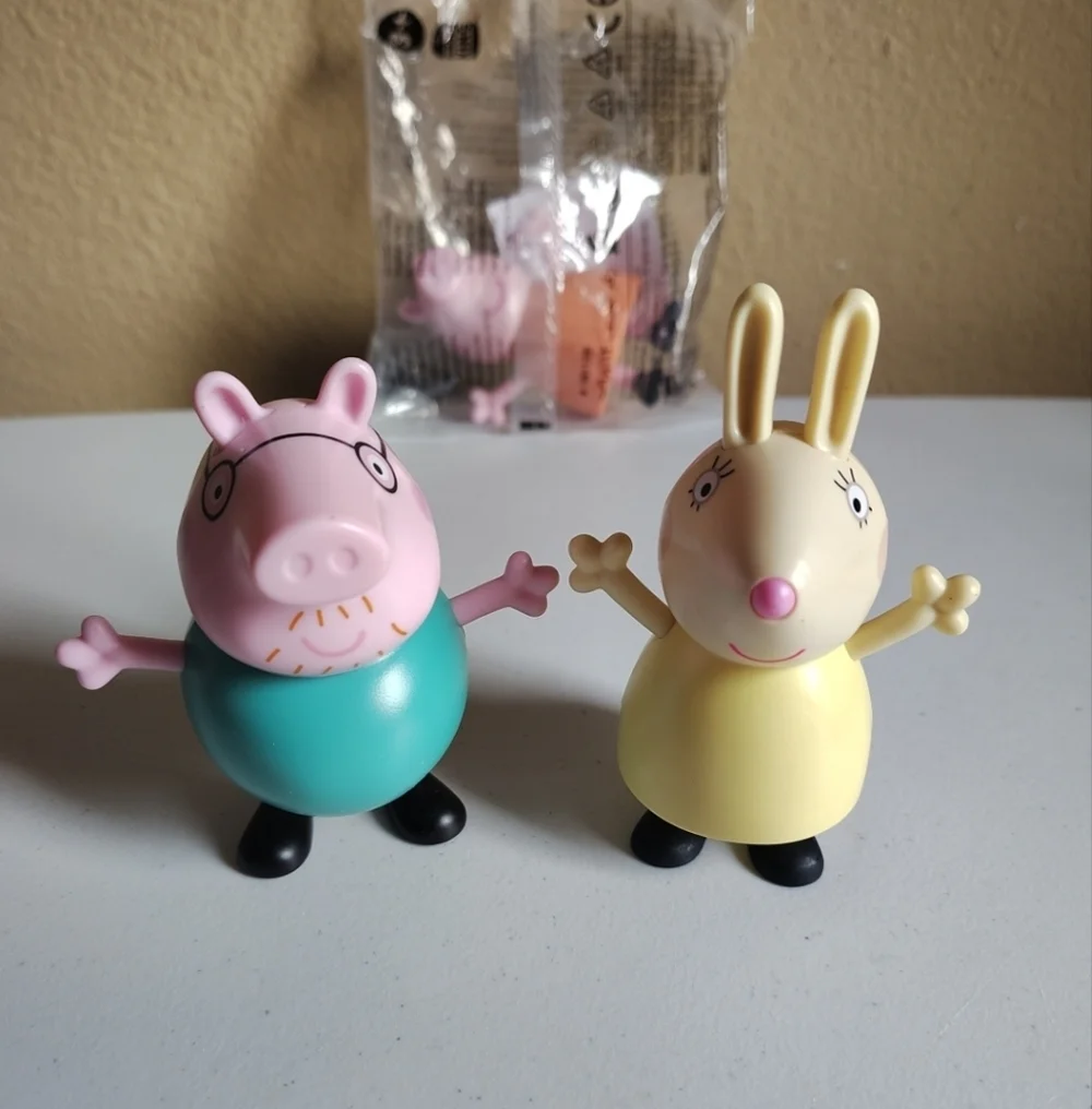 Burger King Set Of 4 Collectible Toys-Peppa Pig (NEW), Rebecca, Pedro & Daddy